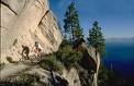 mountain biking on a cliff